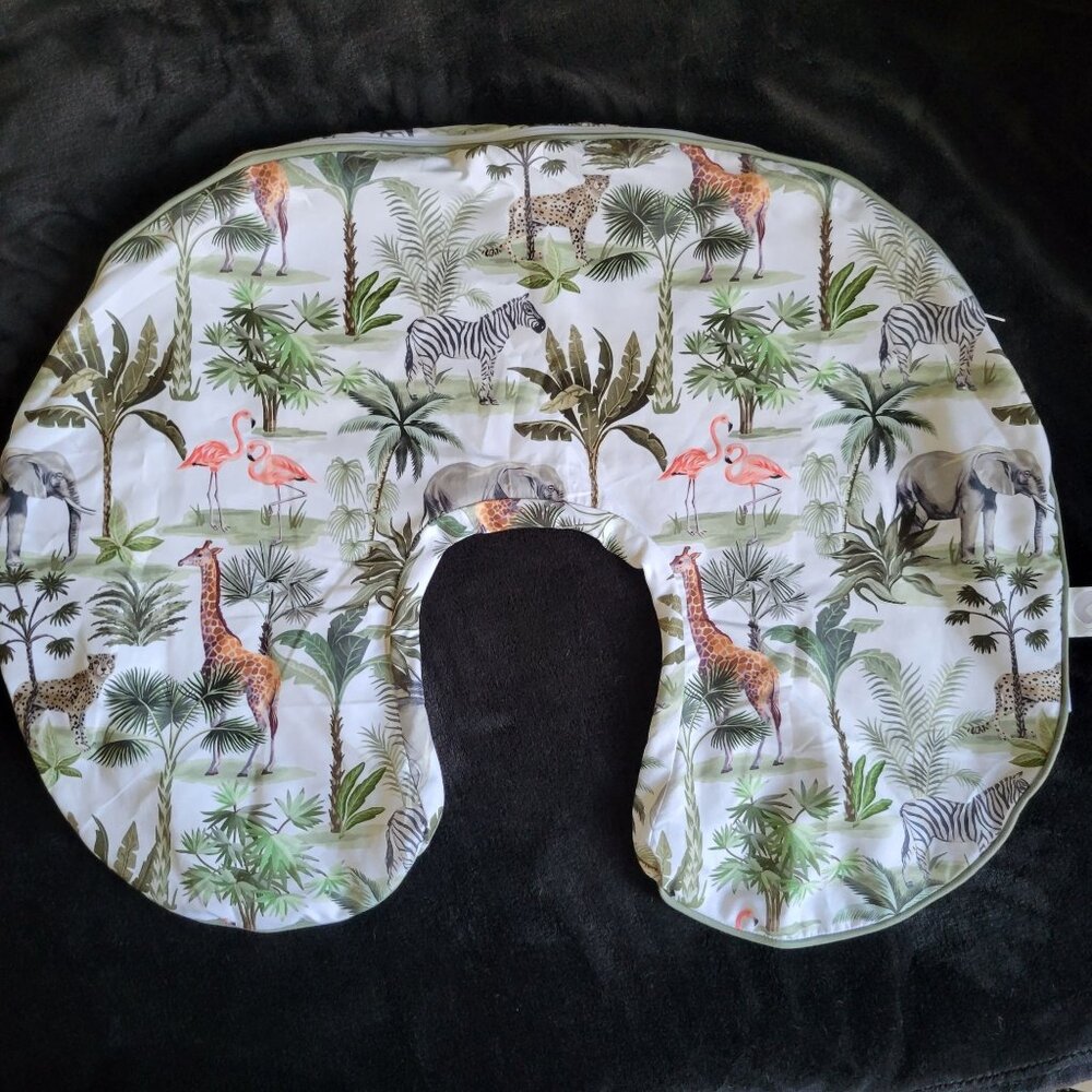 Boppy Original Support Nursing Pillow Cover Jungle Theme Giraffe Elephant